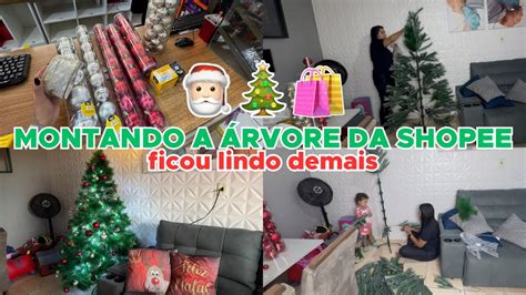 MONTEI ÁRVORE DE NATAL DA SHOPEE DECORAÇÃO DE NATAL YouTube