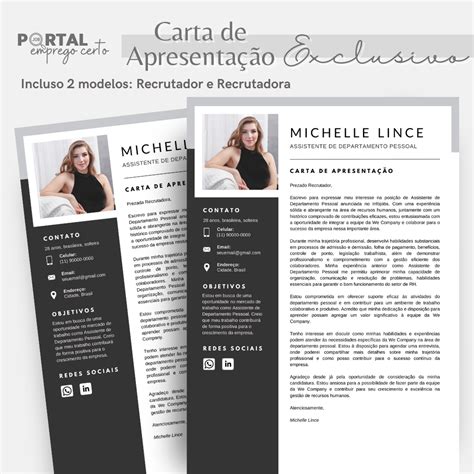 Carta De Apresenta O Exclusivo Portal Emprego Certo