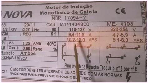 Esquema de Ligação motor monofasico modelo Nova YouTube