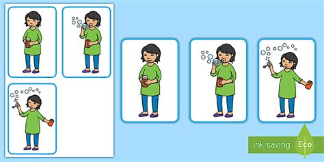 Step Sequencing Cards Blowing Bubbles Teacher Made