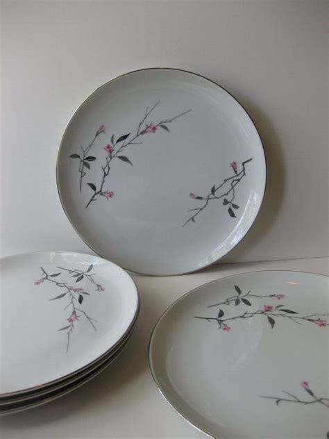 Vintage Japan Cherry Blossom Fine China Japan Pink And Gray Etsy