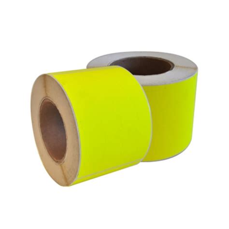 Plain Fluro Yellow Labels 150mm X 100mm 6600roll Pallethub