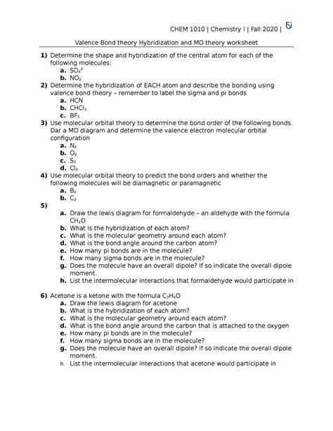 Valence Bond Theory Hybridization And Mo Theory So42 B No2