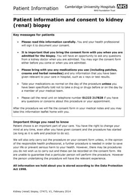 Fillable Online Cuh Org Patient Information And Consent To Kidney Cuh