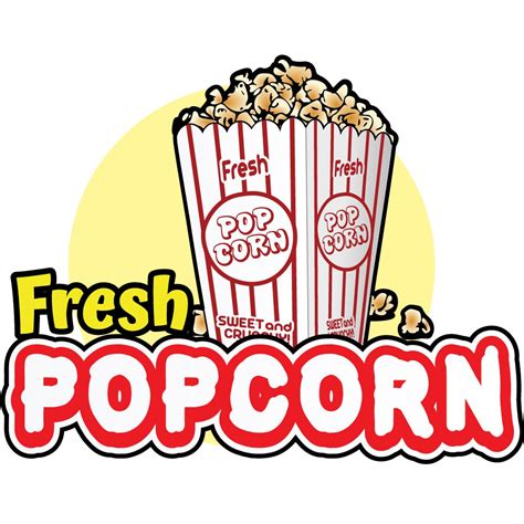 Fresh Popcorn 24 Concession Decal Sign Cart Trailer Stand Sticker Equipment