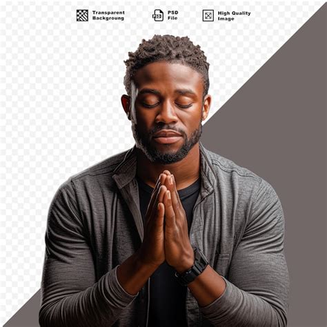 Premium PSD Black Man Praying Png Images