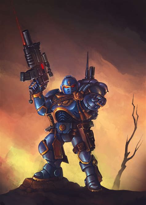 Space Marine - Art by Rokotyansky German - 40K Gallery