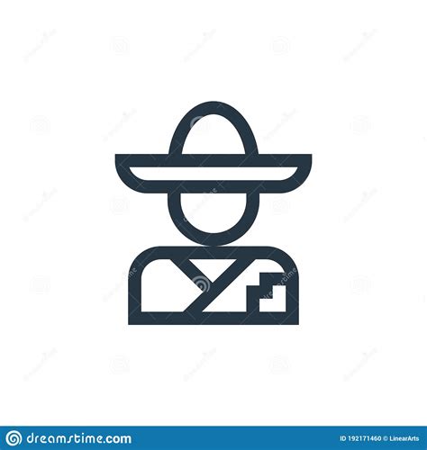 Mexican Man Icon Vector From Mexico Concept Thin Line Illustration Of