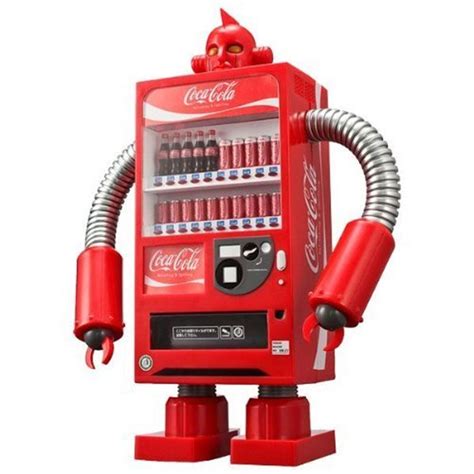 Coca Cola Coke Vending Machine Robot Red Piggy Bank Figure 1 8 Limited