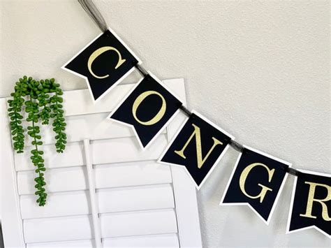 Graduation Banner, Black and Gold Banner, Congratulations Banner, Graduation Party Decor ...