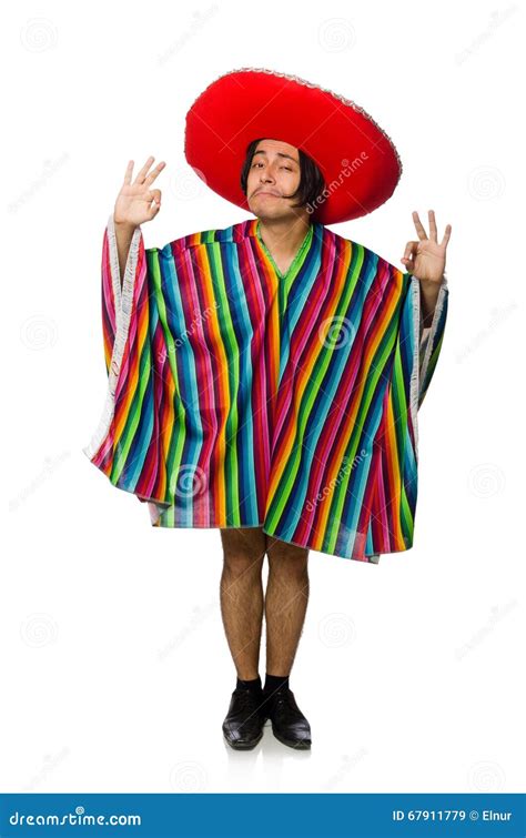 The Naked Mexican Man Isolated On White Stock Image Image Of Dancing