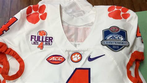 Acc Championship Patches Sewn On Clemson Jerseys