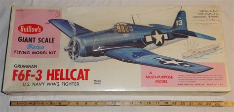 Guillows Grumman F6f 3 Hellcat Usn Wwii Fighter Plane Model Kit 1005