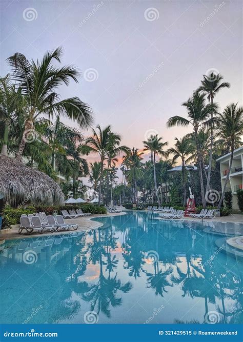 Luxurious Poolside Scene at a Resort in Punta Cana, Dominican Republic