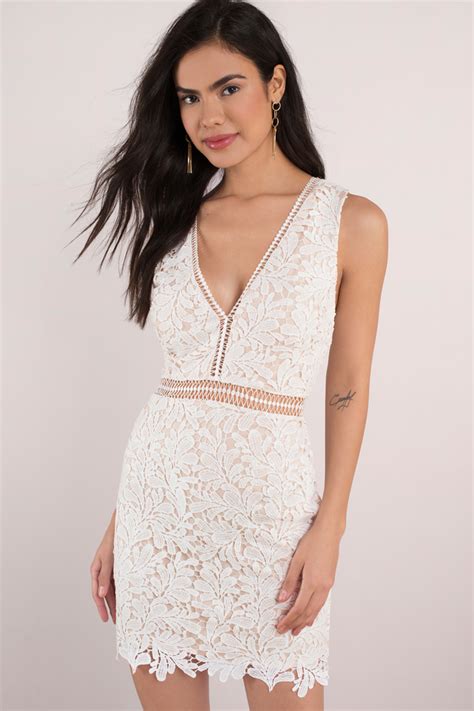 Cute Rose And Nude Dress Beige Lace Dress Nude Bodycon Dress 36