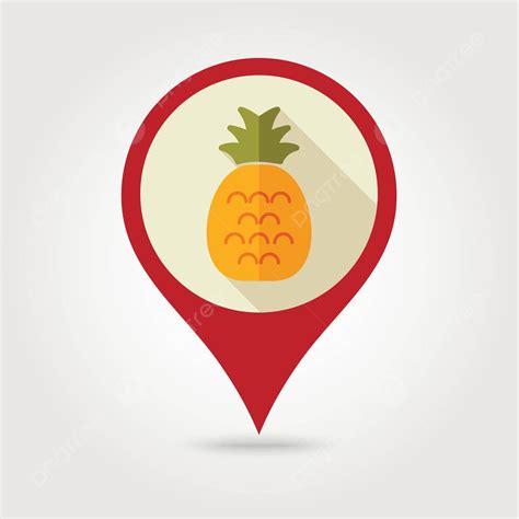 Pineapple Flat Pin Map Icon Tropical Fruit Natural Sign Sweet Vector Natural Sign Sweet Png