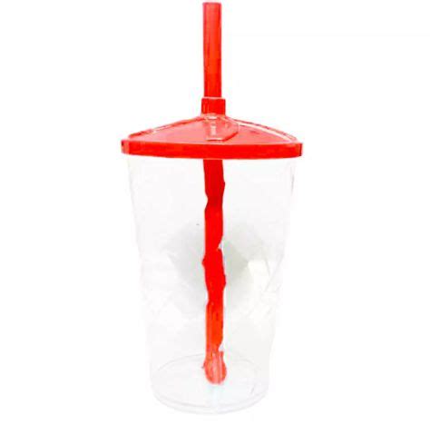 Copo Twister 500ml Transparente Tampa E Canudo Vermelho DNA