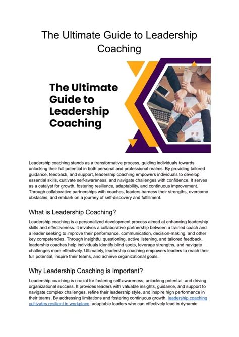 Ppt The Ultimate Guide To Leadership Coaching Powerpoint Presentation