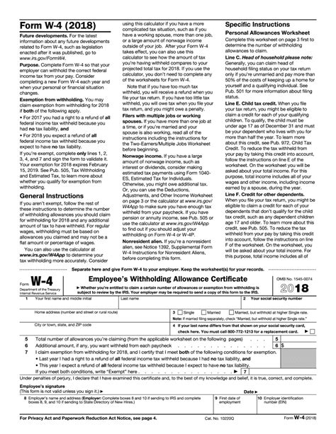 W4 Forms 2020 Printable Pdf 2022 W4 Form