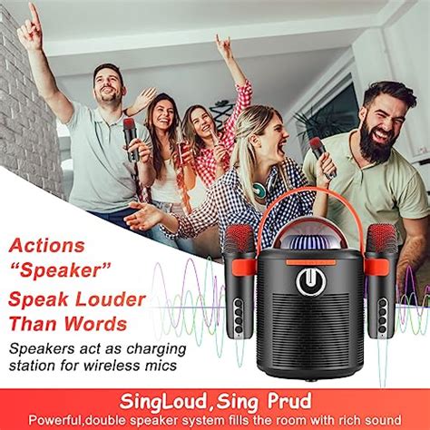 Micro Karaoke ALPOWL Karaoke Adulte Portable Pa Speaker System Avec