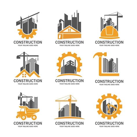 Construction Company Logo Set 16399768 Vector Art At Vecteezy