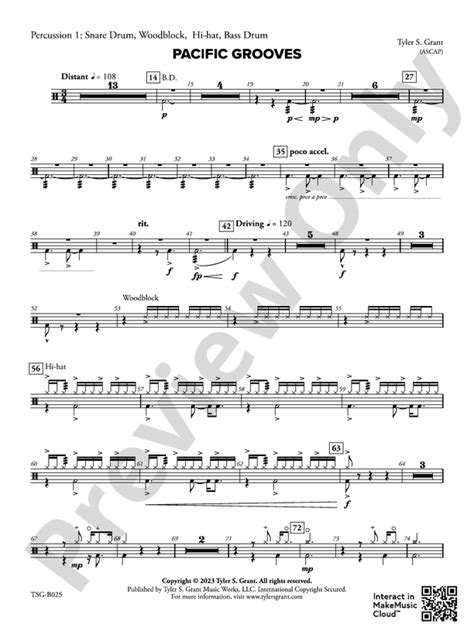 Pacific Grooves 1st Percussion 1st Percussion Part Digital Sheet