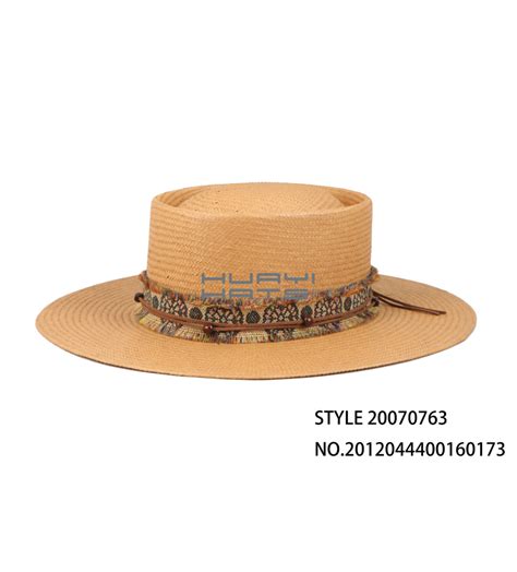 Custom Wholesale Fashion Pork Pie Straw Hats Hat Huayi Hats