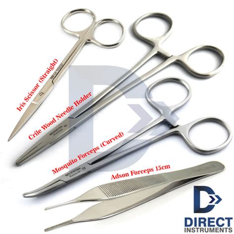 Pcs Suture Removal Kit Needle Holder Thumb Forceps Scissors Surgical