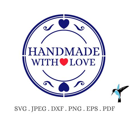 Handmade With Love SVG Printable Sticker For Packaging Made With Love