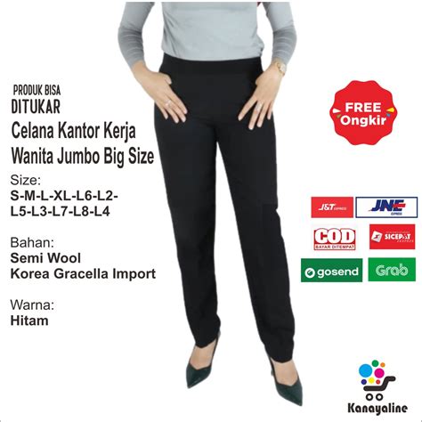 Jual Celana Panjang Wanita Kerja Celana Wanita Ukuran Jumbo Big Size Jumbo Pants Coklat