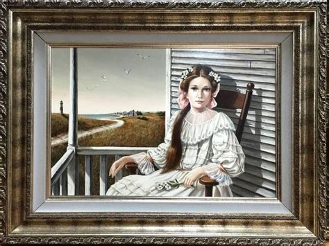 Pati Bannister Front Porch Beautiful Young Woman In Rocking Chair