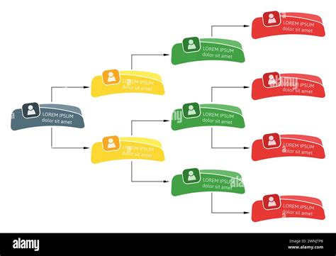 Colorful Business Structure Concept Corporate Organization Chart