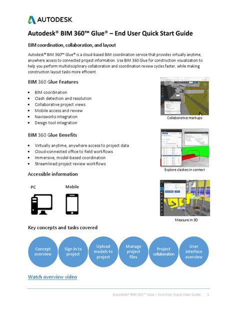 Autodesk® Bim 360™ Glue® End User Quick Start Guide Bim Coordination Collaboration And