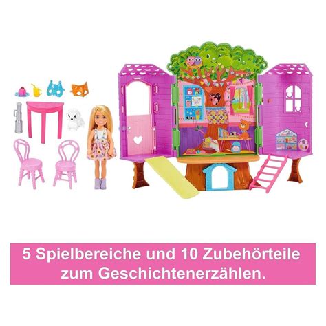 Mattel HPL70 Barbie Chelsea Baumhaus Spielset Inkl Puppe Und