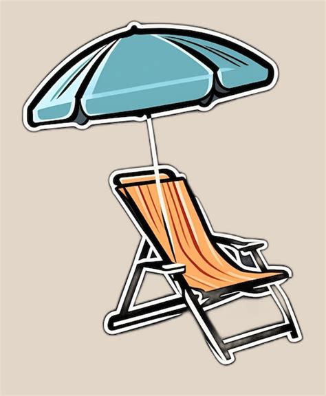 Premium AI Image Beach Chair Sketch Sticker