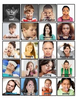 Visual Communication Cards Emotions Feelings Autism Real Photo Pics