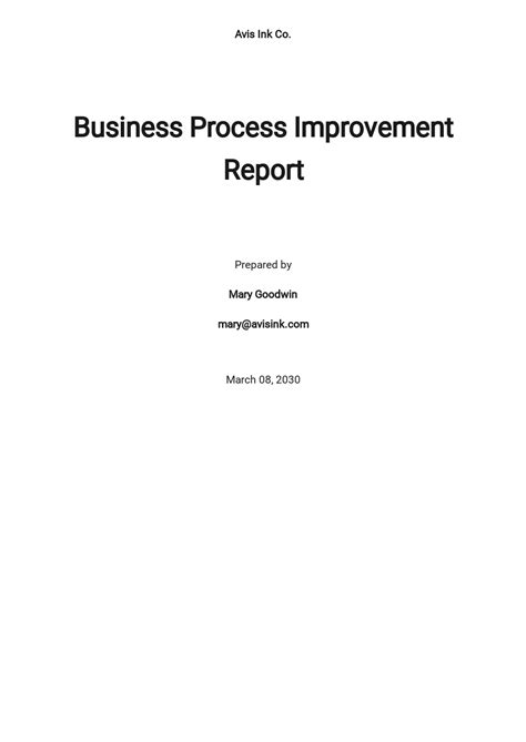 Free Process Report Templates In Pdf