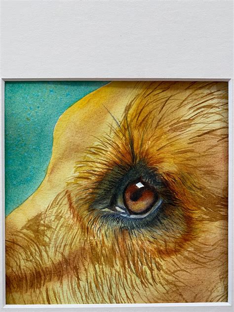 Dog Eye Painting. Watercolor Golden Retriever Painting. - Etsy