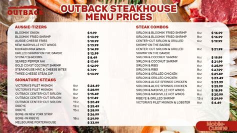 Outback Steakhouse Menu Prices & Lunch Menu (2024)