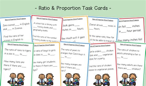 Ratio And Proportion Word Problems Task Cards Ks Ratio Proportion