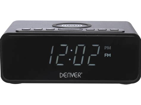 Relógio Despertador DENVER CRQ 105 Preto PLL FM Pilhas e Corrente