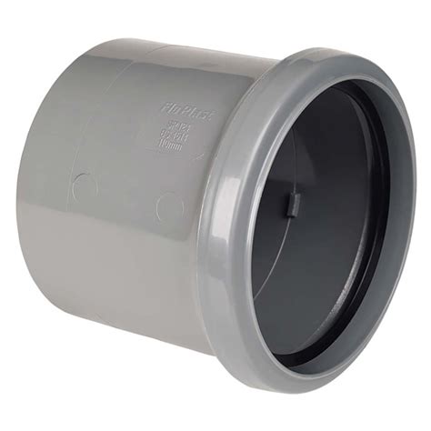 Floplast Grey Mm Soil Push Fit Single Socket Coupler Selco