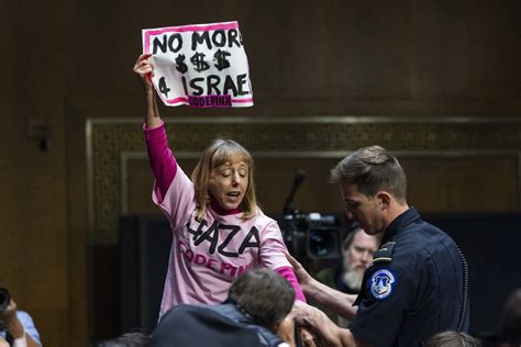 Protesters demand Gaza cease-fire during Blinken congress hearing ...