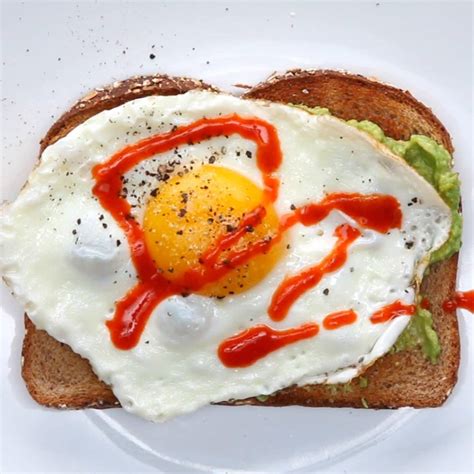 Spicy Fried Egg Avocado Toast Recipe by Tasty