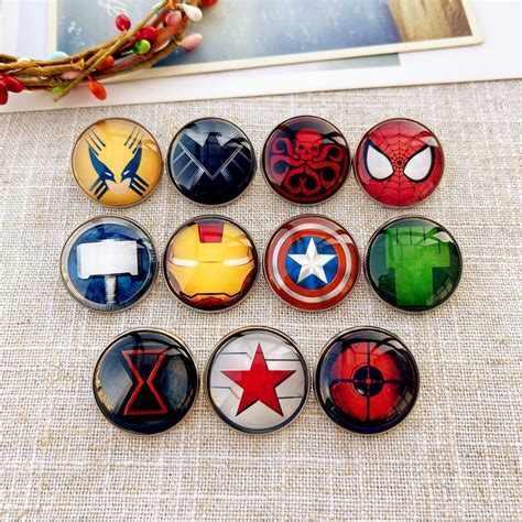 Superheroes Button Pin Avengers Badge Button 27mm1 Inch Diameter