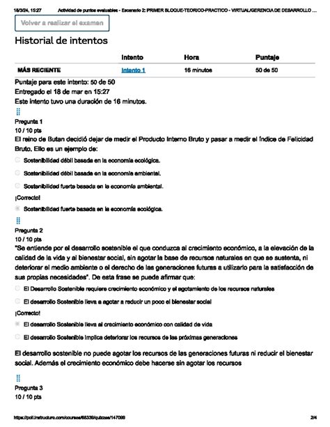 QUIZ 1 Primer Examen Gerencia Del Desarrollo Sostenible Quiz Numero