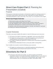 Direct Care Project Part 2 Instructions 1 Docx Direct Care Project