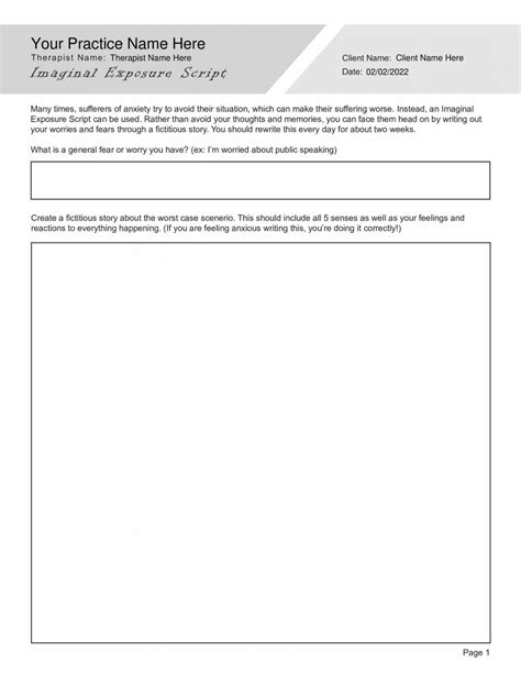 Exposure And Response Prevention Erp Therapy Worksheet Bundle