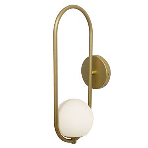 Arandela Arkom Light Parede Dourado Globo Vidro Leitoso Cm Leroy Merlin