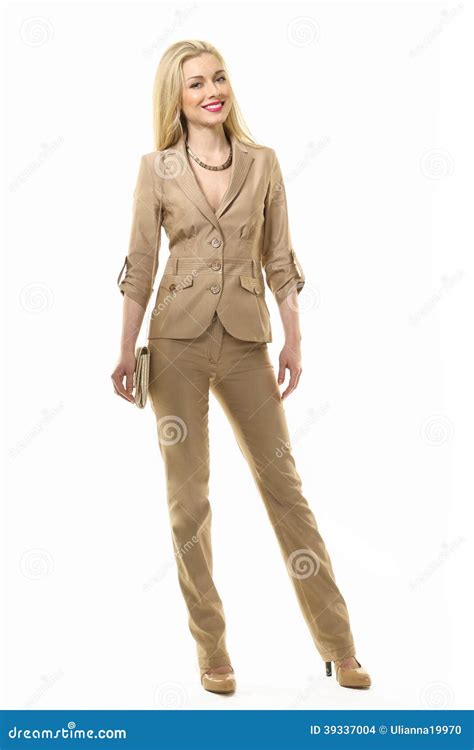 Blonde Behaarte Gesch Ftsfrau In Der Sommerklage Stockfoto Bild Von Sch Nheit Mode